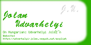 jolan udvarhelyi business card